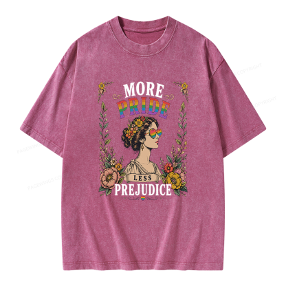 Pagewings More Pride Less Prejudice Unisex Washed T-shirt