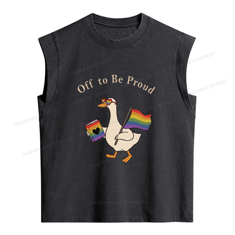 Pagewings Off To Be Proud Women's Washed Tank Top
