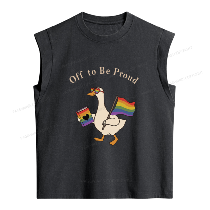 Pagewings Off To Be Proud Women's Washed Tank Top