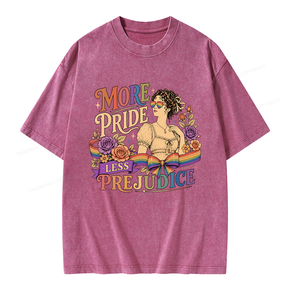 Pagewings More Pride Less Prejudice Unisex Washed T-shirt