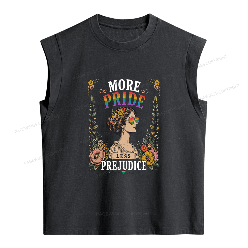 Pagewings More Pride Less Prejudice Women's Washed Tank Top