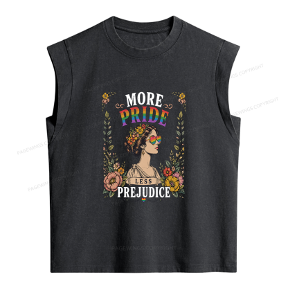 Pagewings More Pride Less Prejudice Women's Washed Tank Top