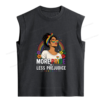 Pagewings More Pride Less Prejudice Women's Washed Tank Top