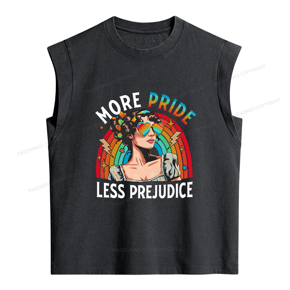 Pagewings More Pride Less Prejudice Women's Washed Tank Top