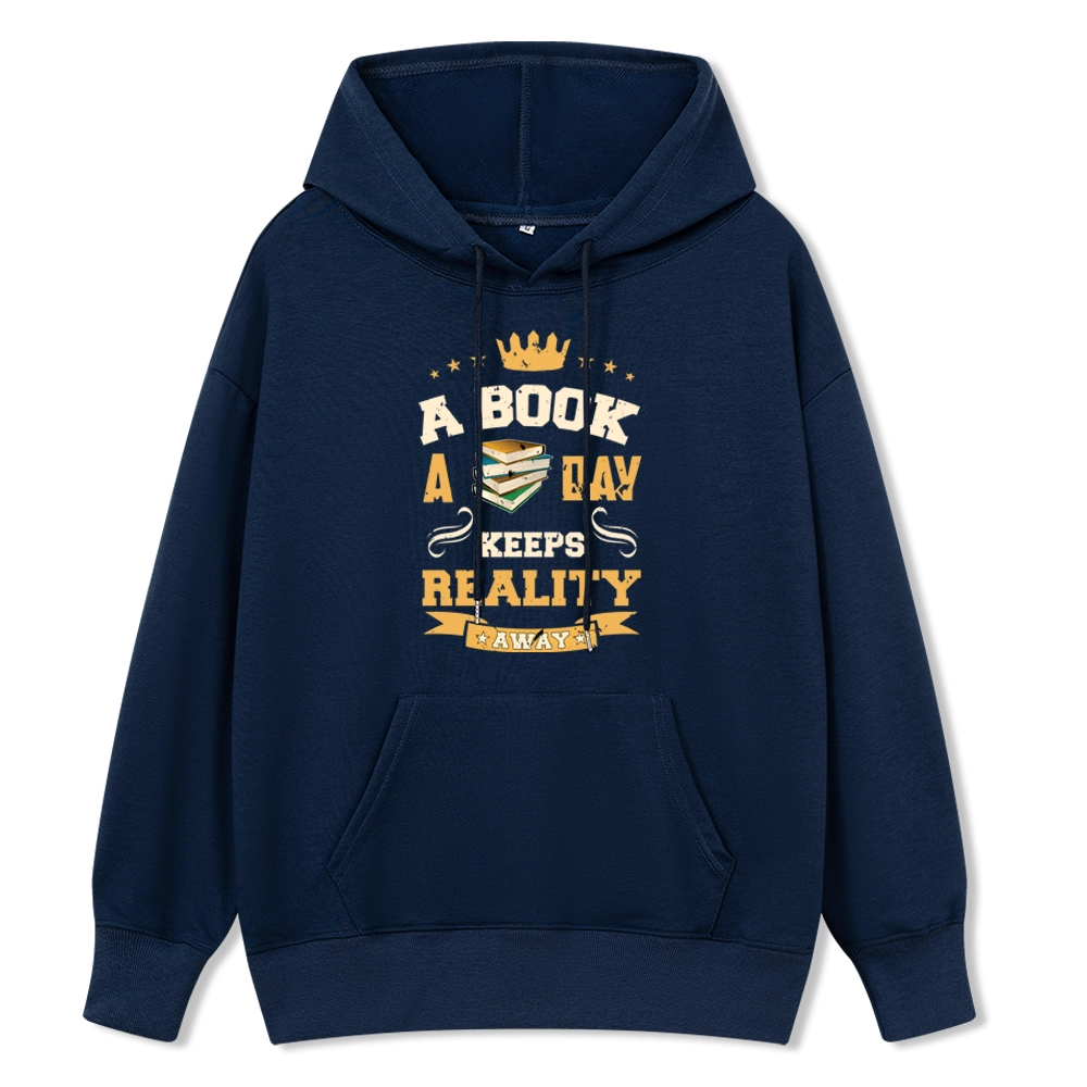 Pagewings A Book A Day Keeps Reality Away Unisex Classic Hoodie