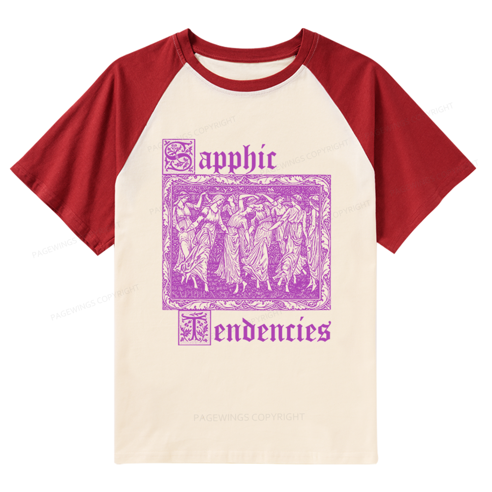 Pagewings Sapphic Tendencies Raglan T-shirt