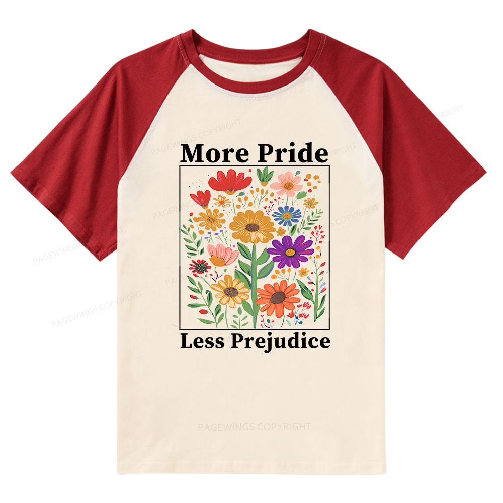 Pagewings More Pride Less Prejudice Raglan T-shirt
