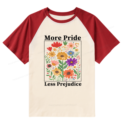 Pagewings More Pride Less Prejudice Raglan T-shirt