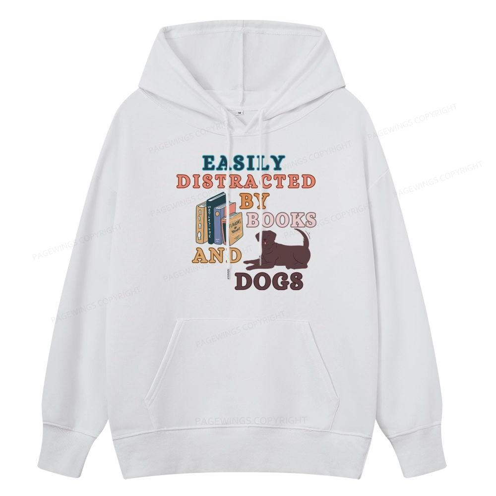 Pagewings Easily Distracted By Books And Labrador Unisex Classic Hoodie