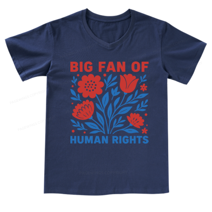 Pagewings Big Fan Of Human Rights V-neck T-shirt