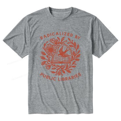 Pagewings Soft Radicalized By Public Libraries Unisex Heather T-Shirt