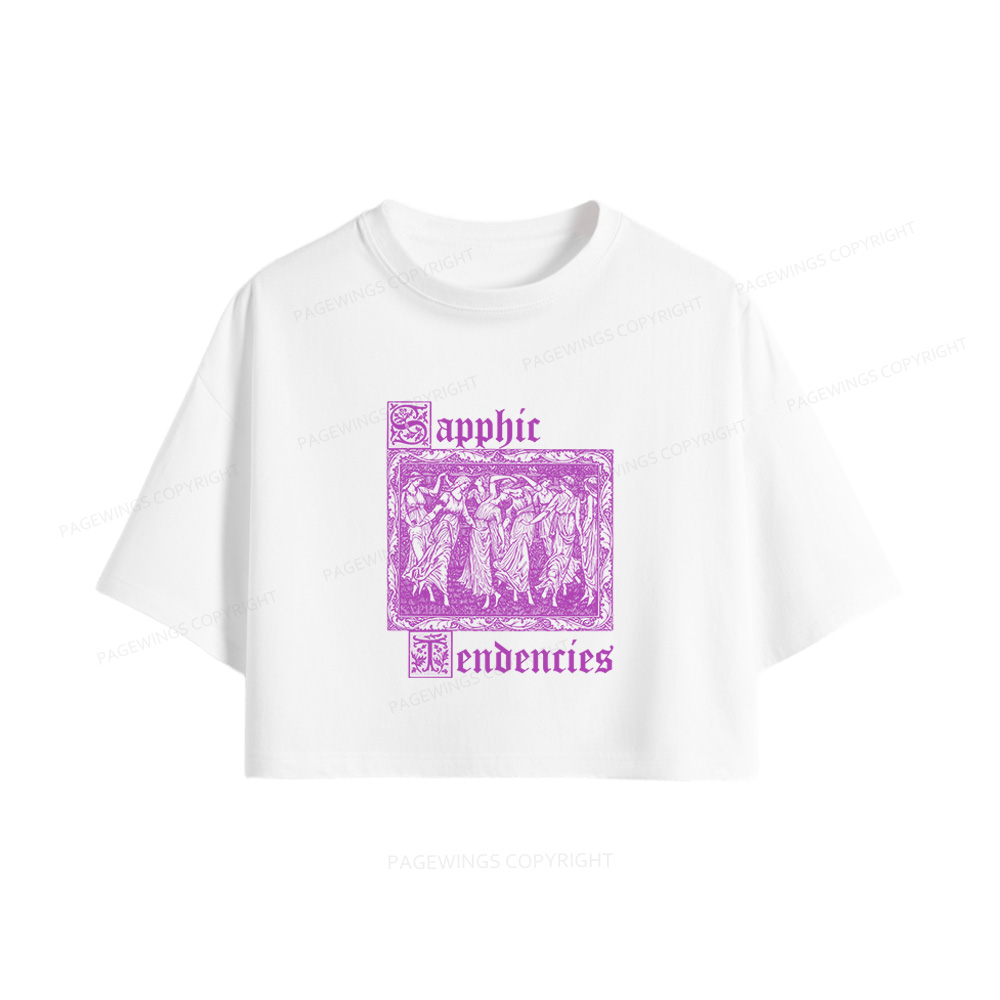 Pagewings Sapphic Tendencies Women Crop Tops