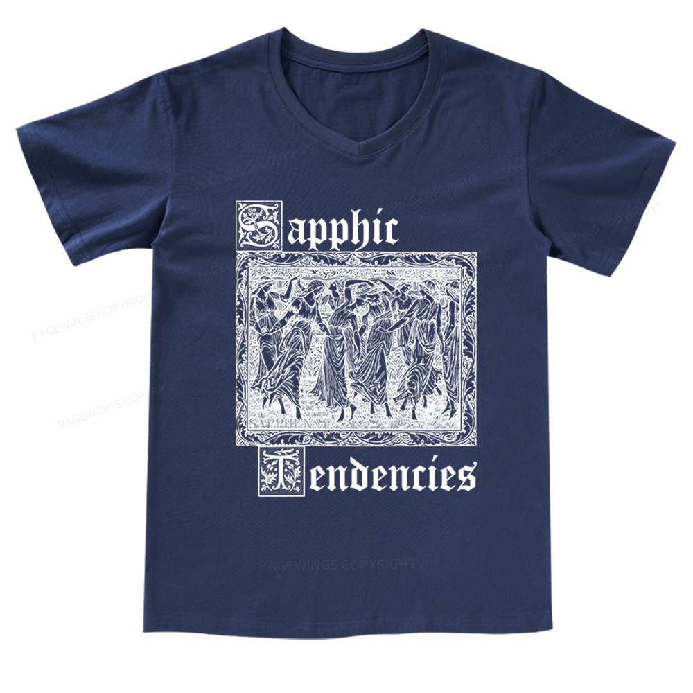 Pagewings Sapphic Tendencies V-neck T-shirt