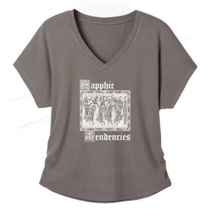 Pagewings Sapphic Tendencies Soft Women's Modal V-neck T-shirt