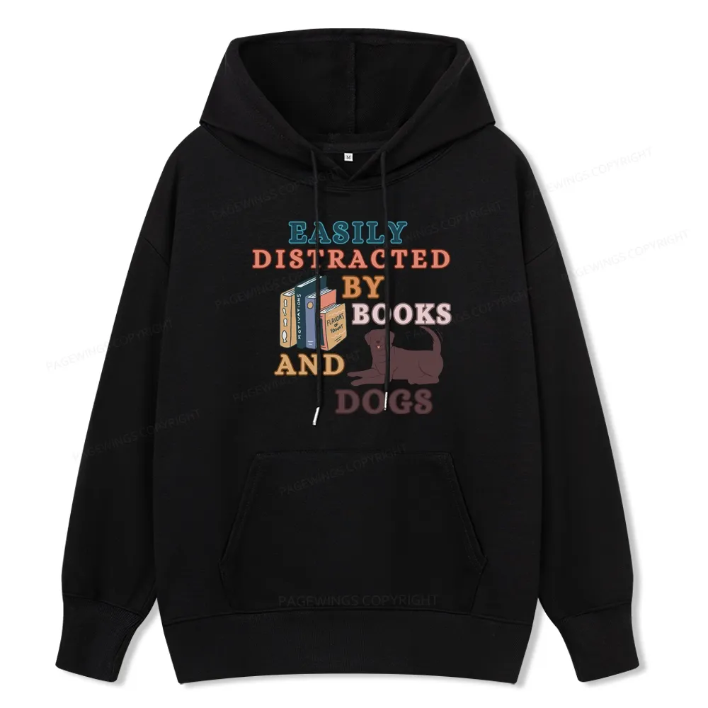 Pagewings Easily Distracted By Books And Labrador Unisex Classic Hoodie
