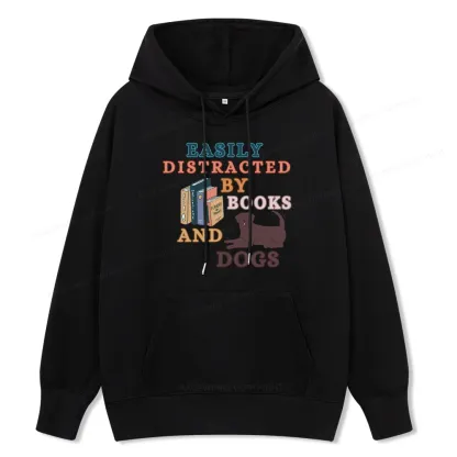 Pagewings Easily Distracted By Books And Labrador Unisex Classic Hoodie