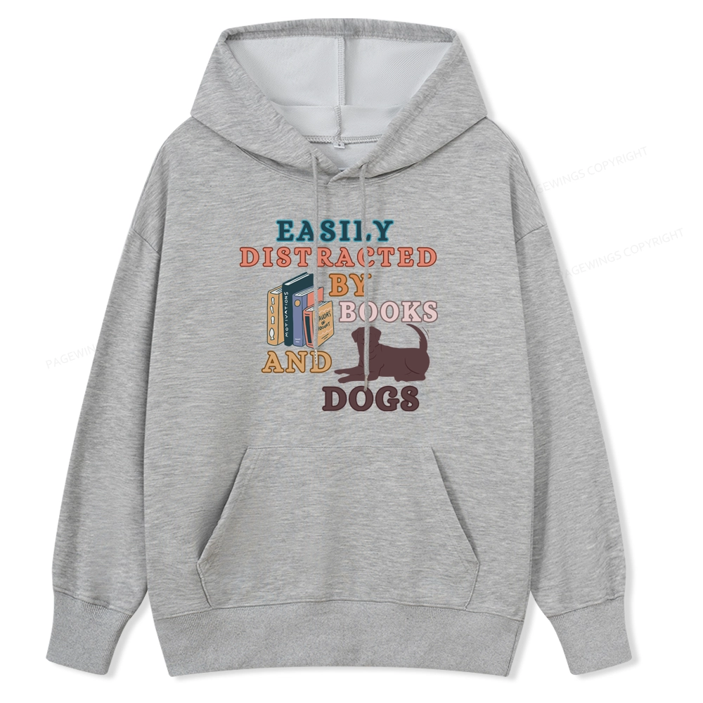 Pagewings Easily Distracted By Books And Labrador Unisex Classic Hoodie