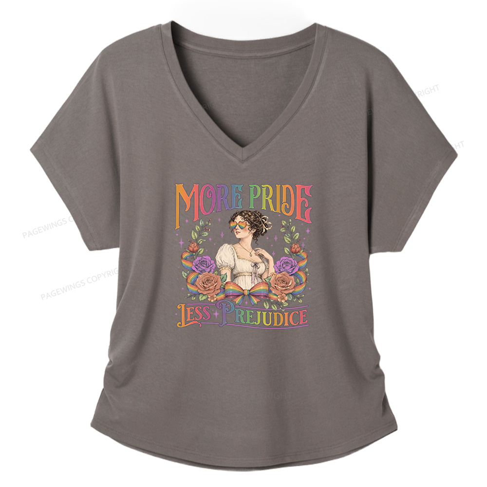 Pagewings More Pride Less Prejudice Soft Women's Modal V-neck T-shirt