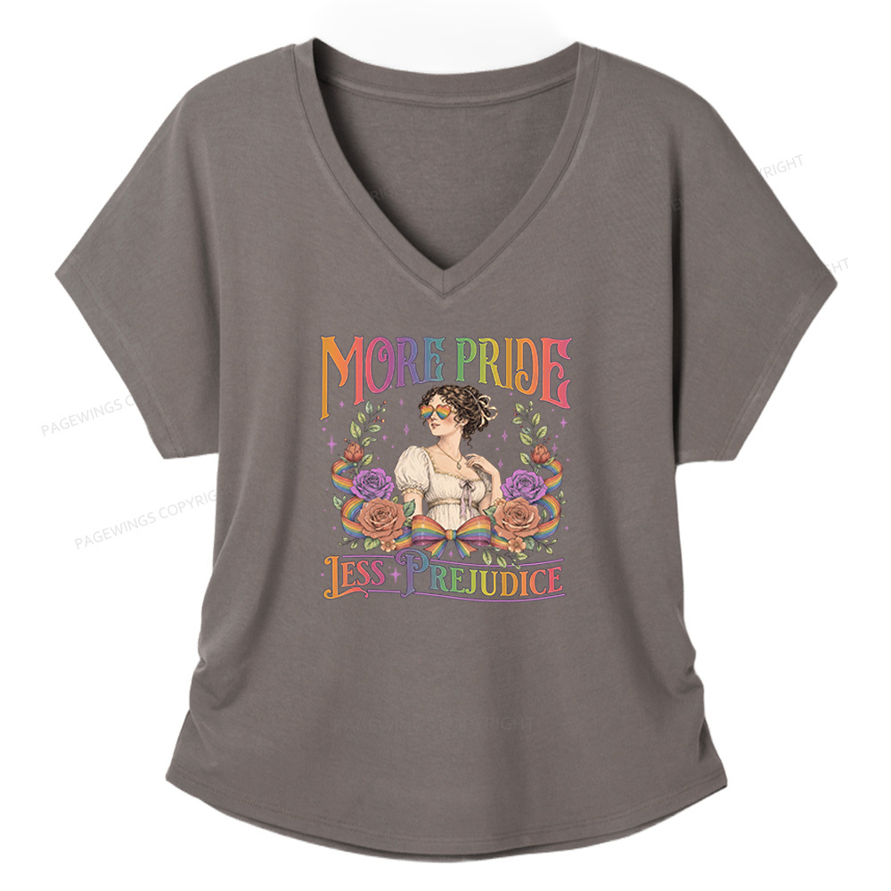 Pagewings More Pride Less Prejudice Soft Women's Modal V-neck T-shirt