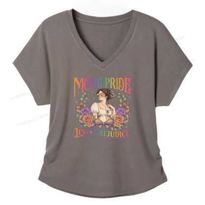 Pagewings More Pride Less Prejudice Soft Women's Modal V-neck T-shirt