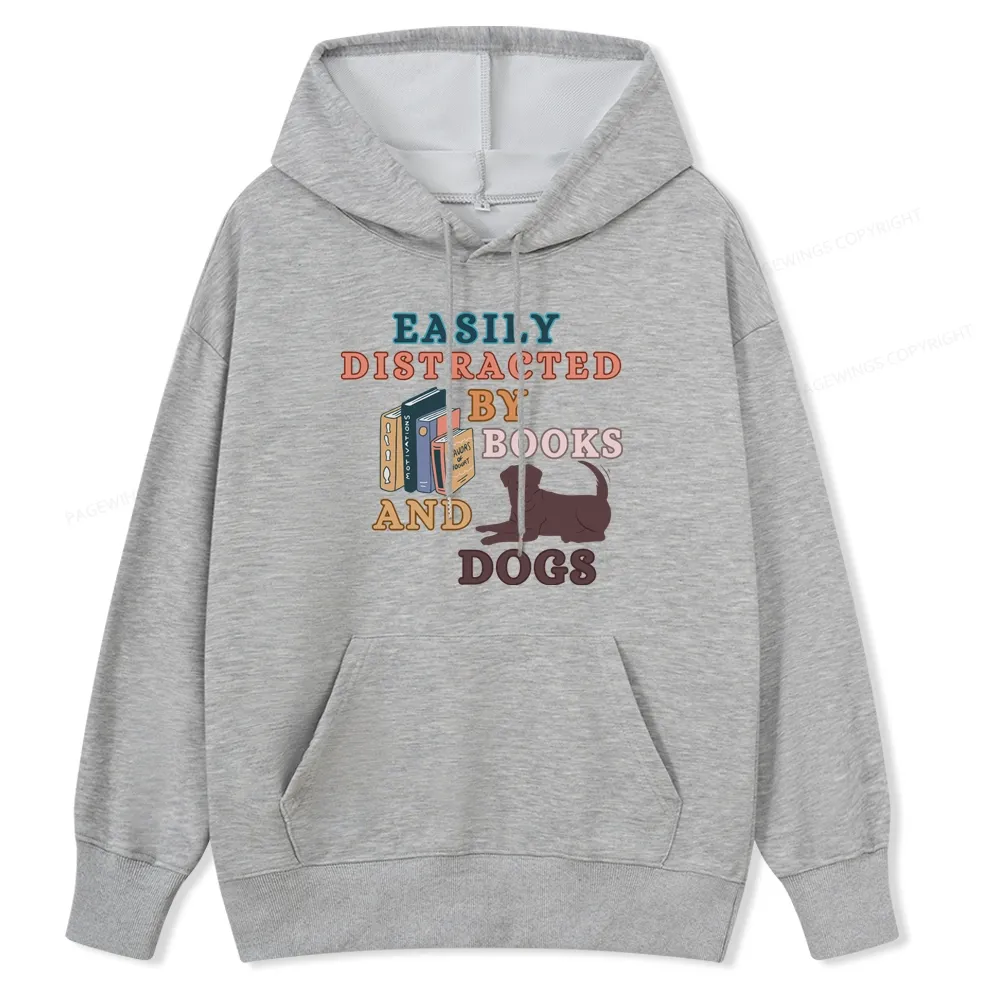 Pagewings Easily Distracted By Books And Labrador Unisex Classic Hoodie