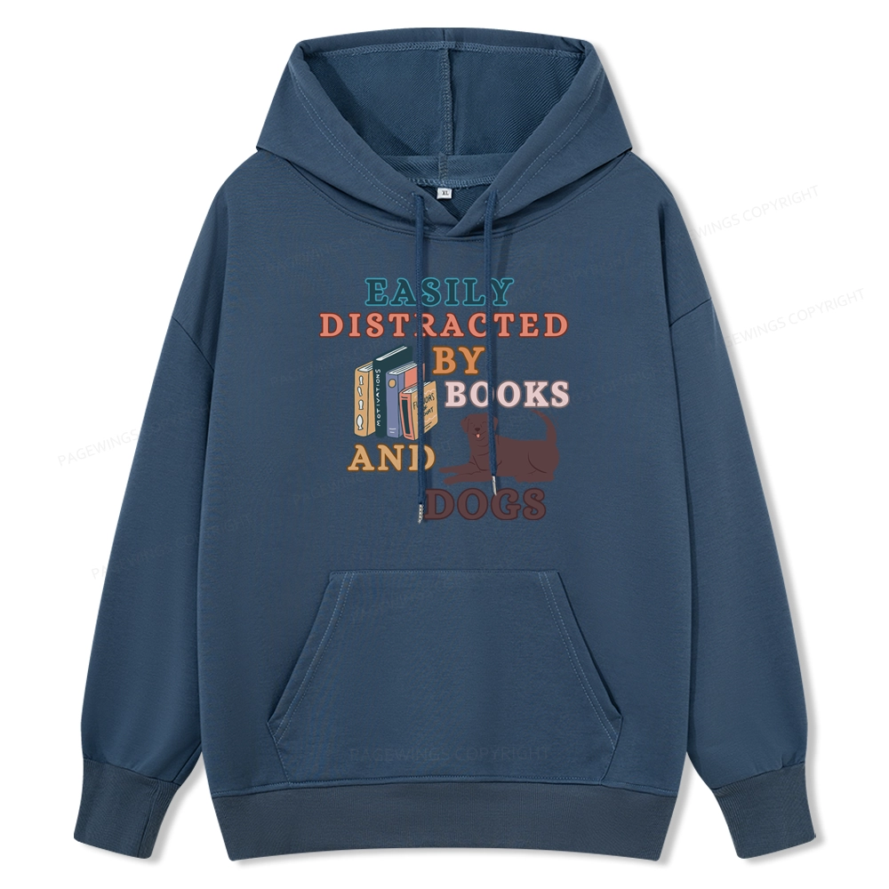 Pagewings Easily Distracted By Books And Labrador Unisex Classic Hoodie