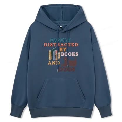 Pagewings Easily Distracted By Books And Labrador Unisex Classic Hoodie