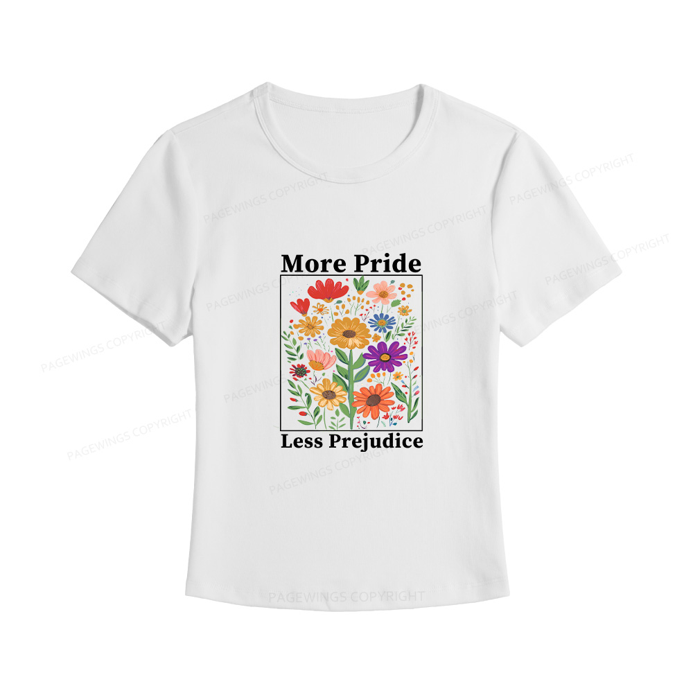 Pagewings Pagewings More Pride Less Prejudice Women's Baby Tee