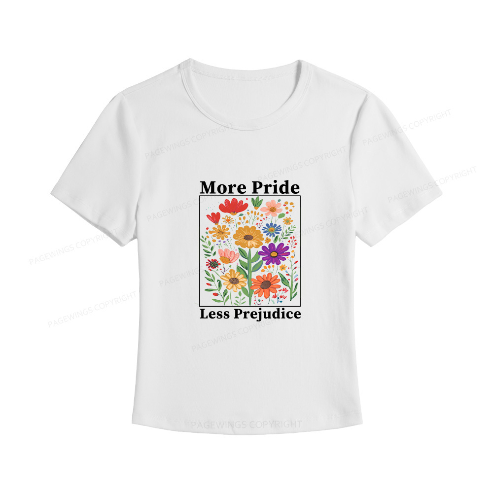 Pagewings Pagewings More Pride Less Prejudice Women's Baby Tee