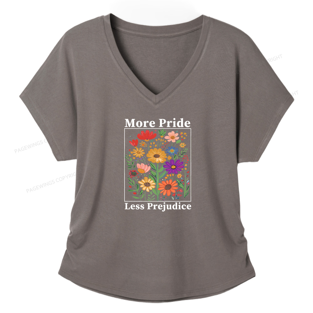 Pagewings Pagewings More Pride Less Prejudice Soft Women's Modal V-neck T-shirt  