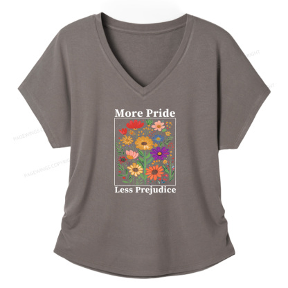 Pagewings Pagewings More Pride Less Prejudice Soft Women's Modal V-neck T-shirt  
