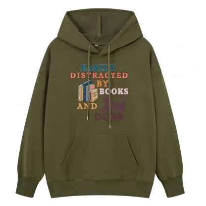 Pagewings Easily Distracted By Books And Labrador Unisex Classic Hoodie