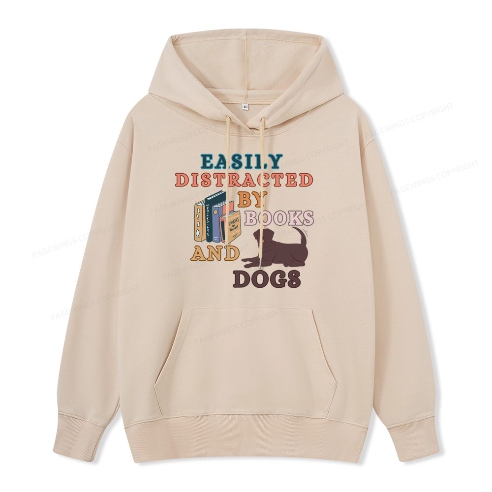 Pagewings Easily Distracted By Books And Labrador Unisex Classic Hoodie