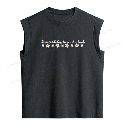 Pagewings Its A Good Day To Read A Book Women's Washed Tank Top