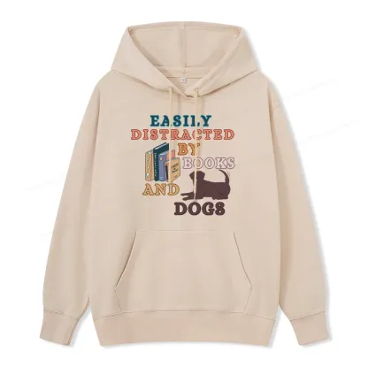 Pagewings Easily Distracted By Books And Labrador Unisex Classic Hoodie