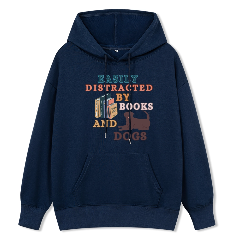 Pagewings Easily Distracted By Books And Labrador Unisex Classic Hoodie