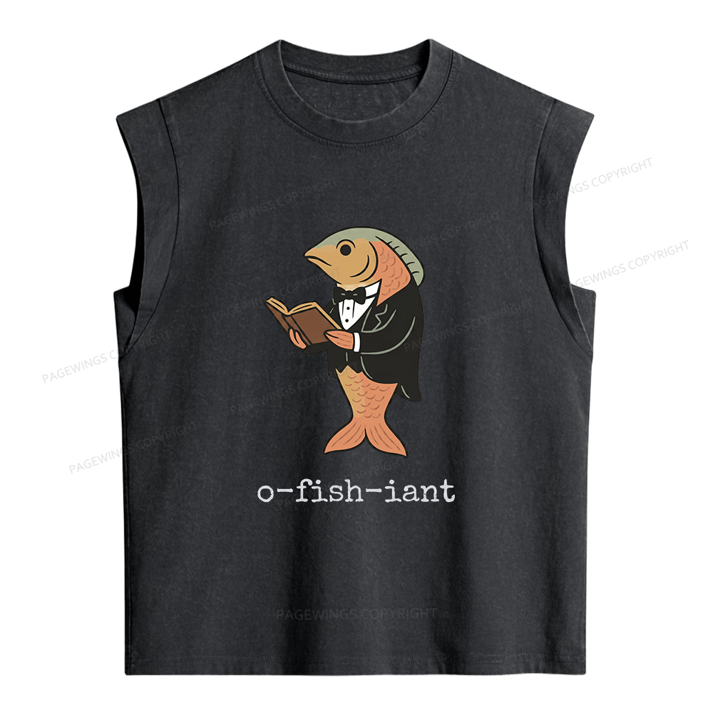 Pagewings O Fish Iant Women's Washed Tank Top