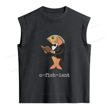 Pagewings O Fish Iant Women's Washed Tank Top