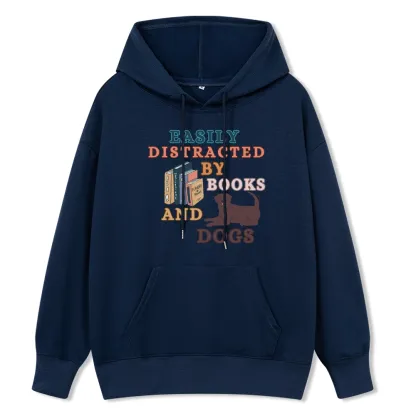 Pagewings Easily Distracted By Books And Labrador Unisex Classic Hoodie