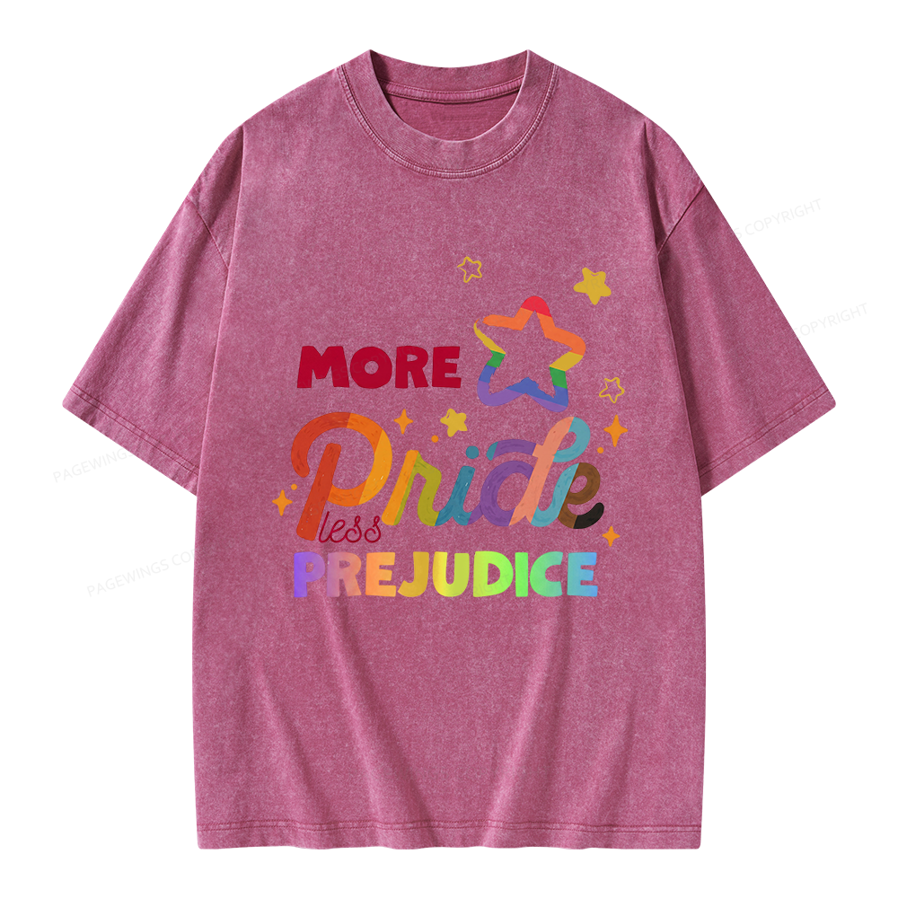 Pagewings More Pride Less Prejudice Unisex Washed T-shirt