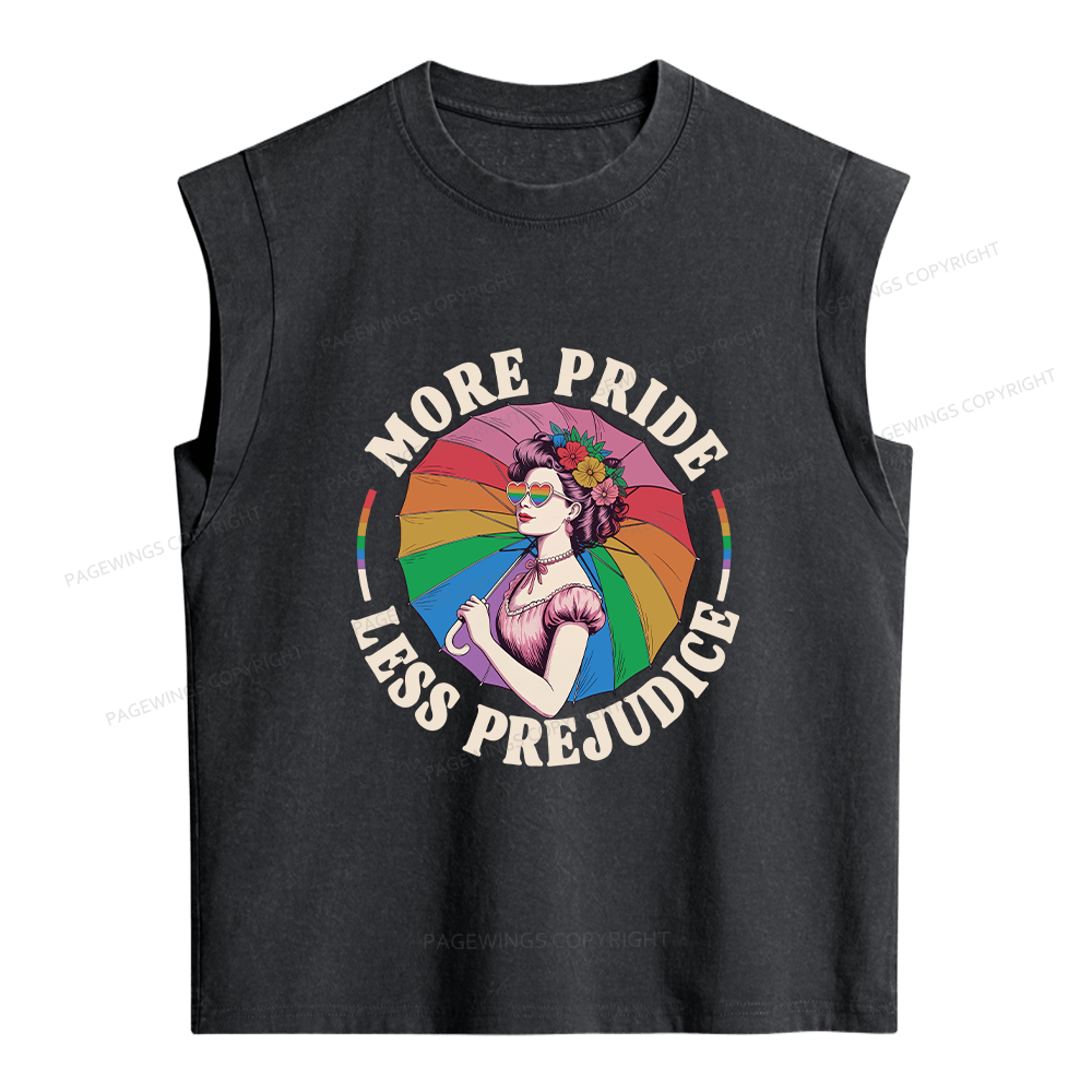 Pagewings More Pride Less Prejudice Women's Washed Tank Top