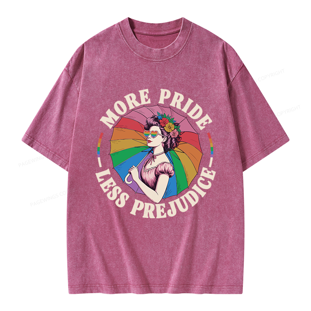 Pagewings More Pride Less Prejudice Unisex Washed T-shirt