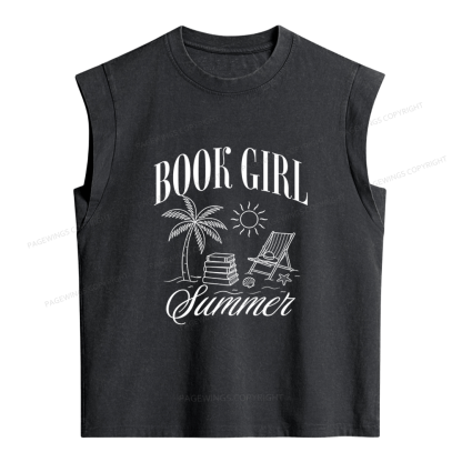 Pagewings Book Girl Summer Women's Washed Tank Top