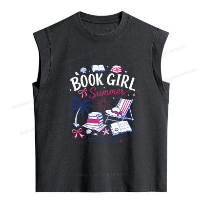 Pagewings Book Girl Summer Women's Washed Tank Top