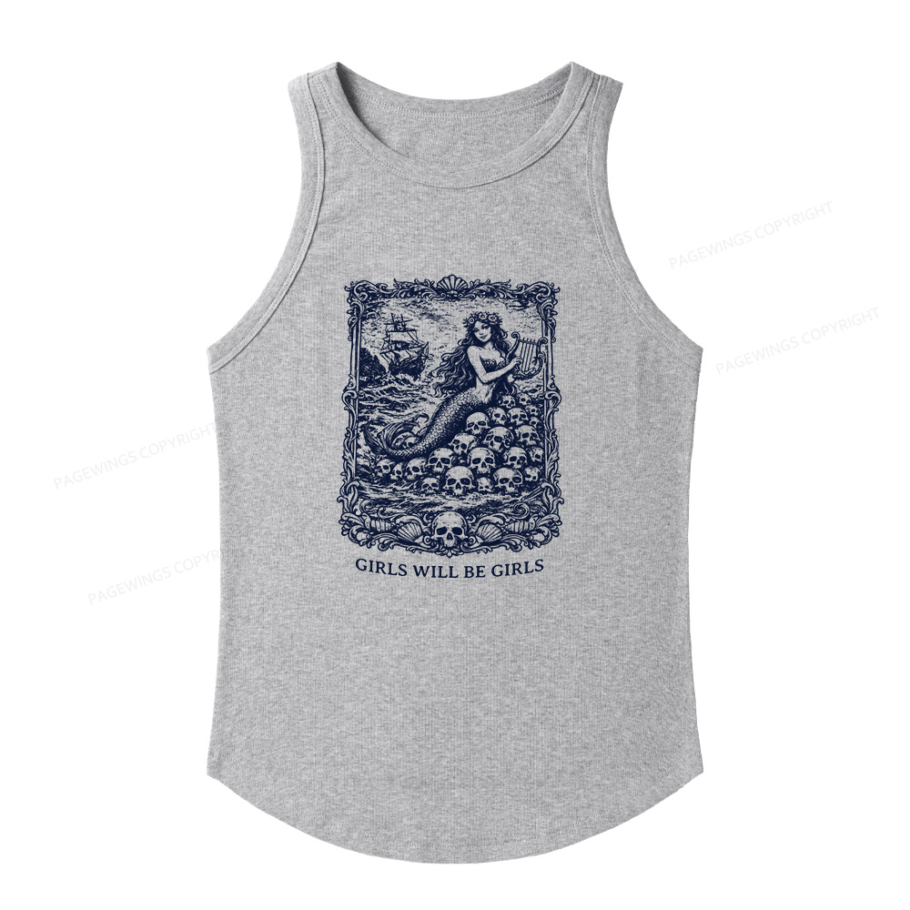 Pagewings Slim Fit Girls Will Be Girls Women's Fitted Tank Top 