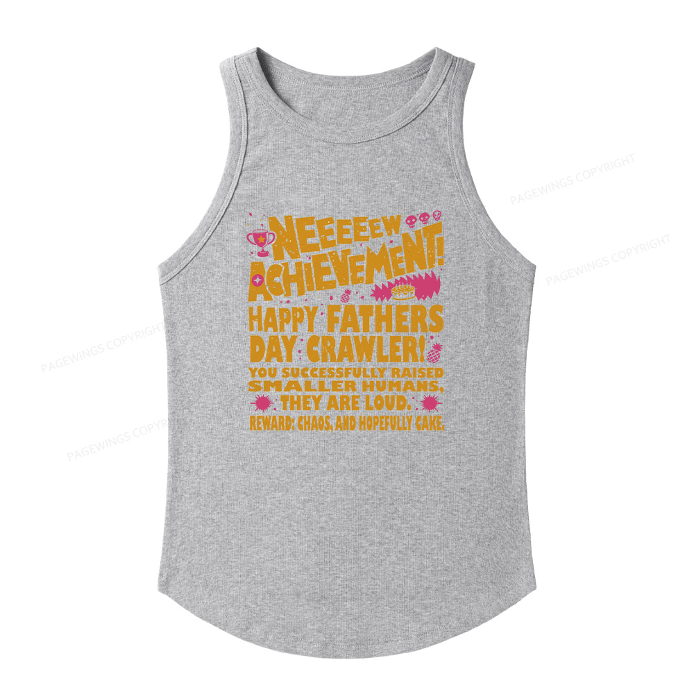 Pagewings Slim Fit Dad Achievement Women's Fitted Tank Top 
