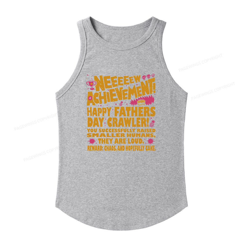 Pagewings Slim Fit Dad Achievement Women's Fitted Tank Top 