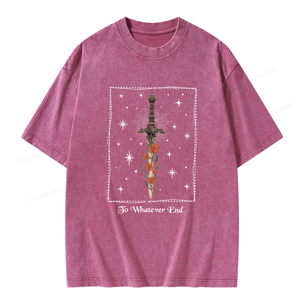 Pagewings To Whatever End Unisex Washed T-shirt