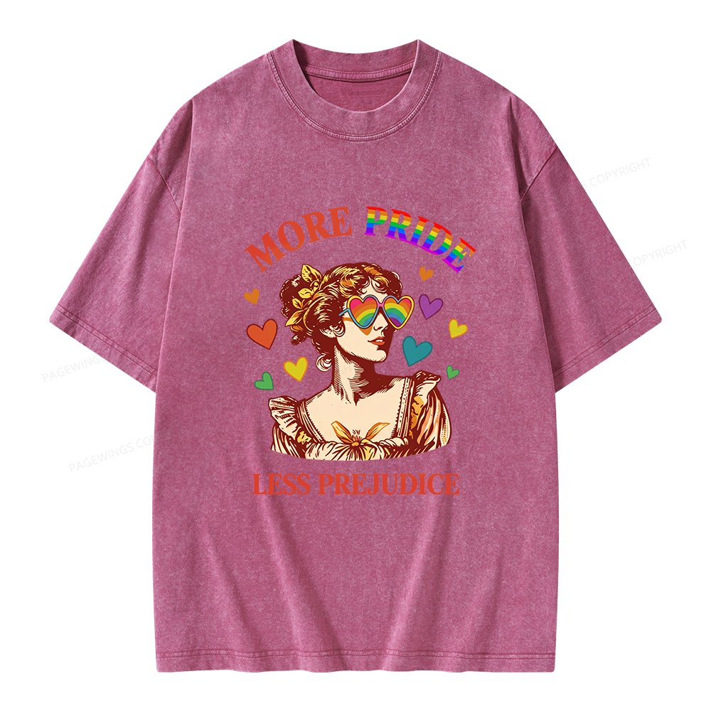 Pagewings More Pride Less Prejudice Unisex Washed T-shirt