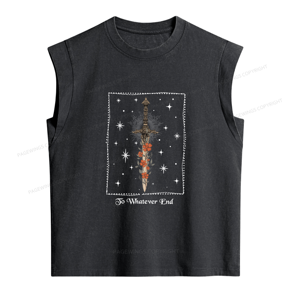 Pagewings To Whatever End Floral  Women's Washed Tank Top